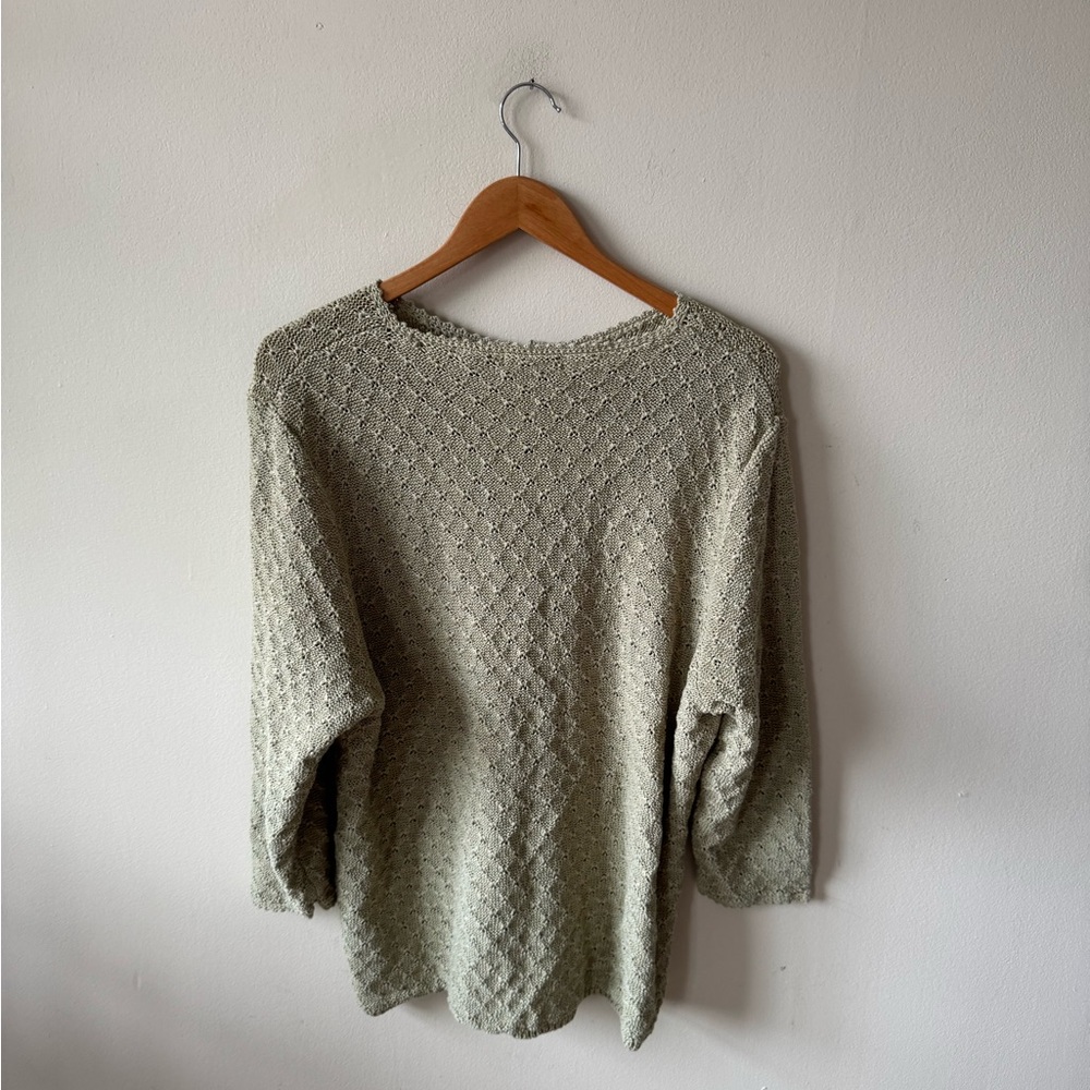 Kate Hill Olive Green Open-Stitch Button Cardigan - Picture 8 of 8
